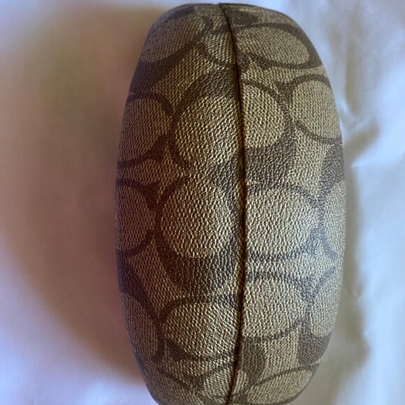 COACH Glasses Eyeglasses Sunglasses Signature Hard Clam Shell Brown Case ONLY - Picture 4 of 7